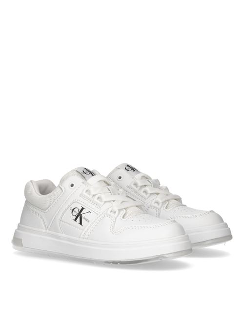 Sneakers con lacci bianca CALVIN KLEIN | 80864CELESTE BIANCO